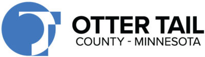 Otter Tail County horizontal logo blue ball black text