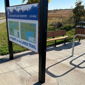 Wayfinding map at McDonald Lake Segment trailhead