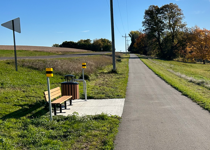 Bench. rest area on the McDonald Lake Segment